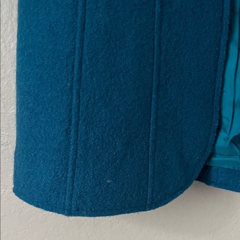 NWT Soft Surroundings Plaza Boiled Wool Coat Jacket Teal In Size S - Picture 15 of 16